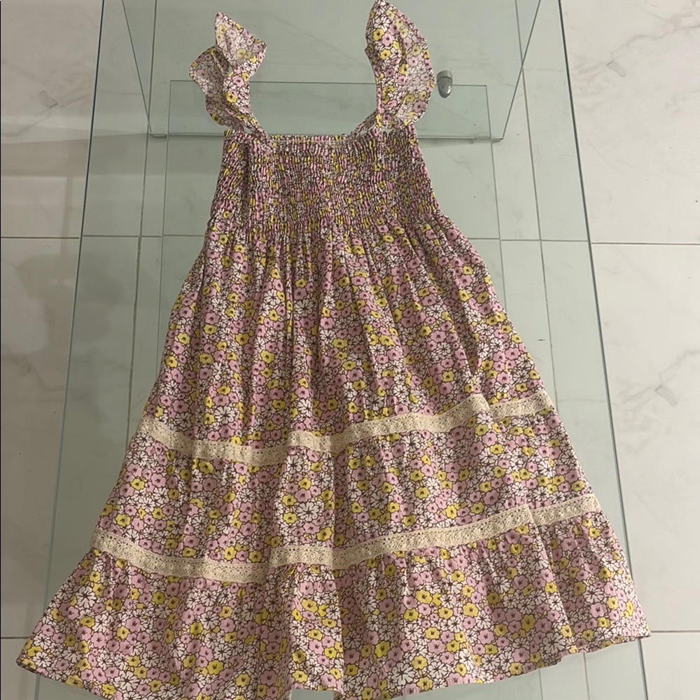 Adorable Floral Kids Dress with Ruffle Straps